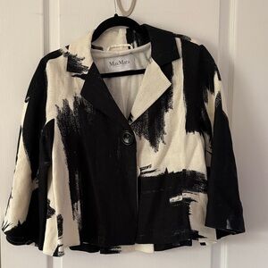 MaxMara Artistic Black and Cream Blazer